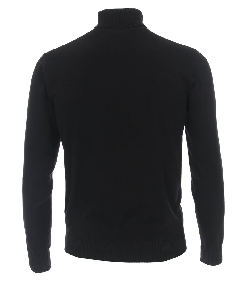 Plain Polo Neck Jumper - Black