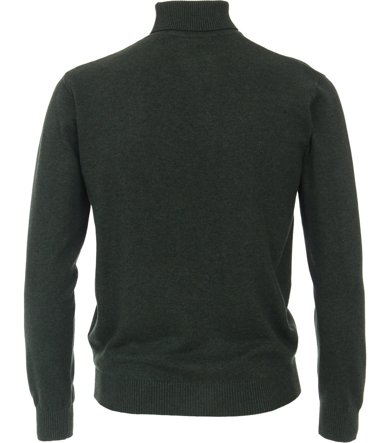 Plain Polo Neck Jumper - Forest Green