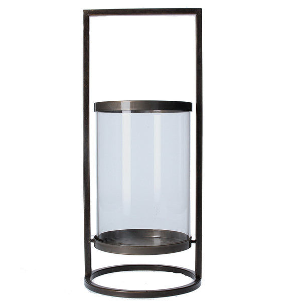 Bronze Metal/Glass Lantern Large