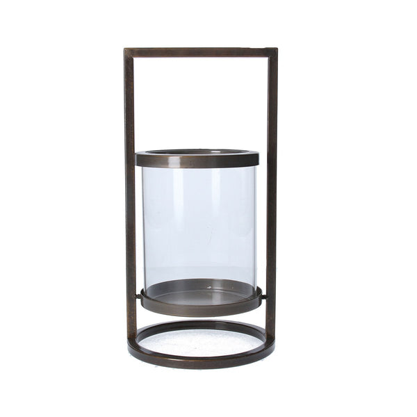 Bronze Metal/Glass Lantern Small