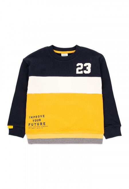 Stripe Fleece Sweatshirt - Navy