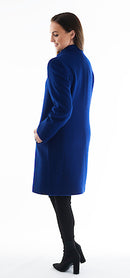 High Collar Wool Coat - Royal