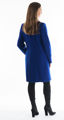High Collar Wool Coat - Royal