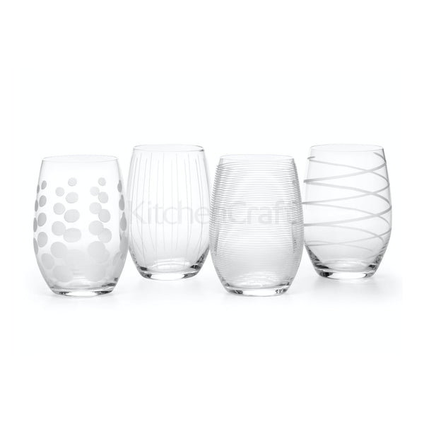 Cheers Set Of 4 Stemless Wine Glasses