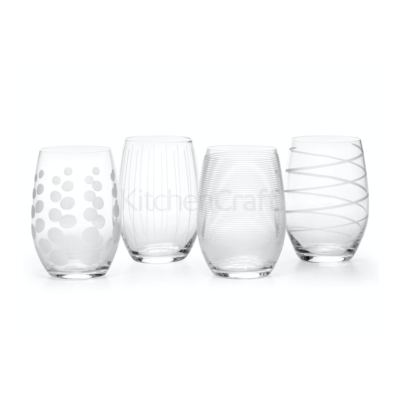 Cheers Set Of 4 Stemless Wine Glasses