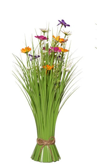 50cm Flower Bundle White Pink Orange & Purple