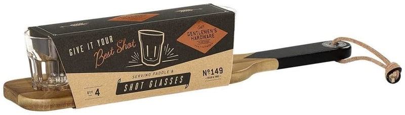 Serving Paddle & Shot Glasses