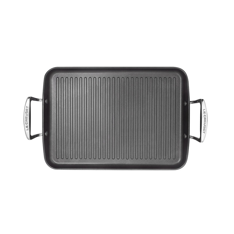 Toughened Non-Stick Ribbed Rectangular Grill 35cm