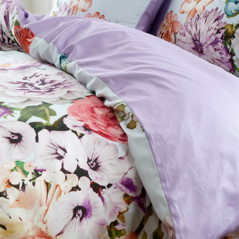 Amaranth Floral Duvet Cover Set - Purple