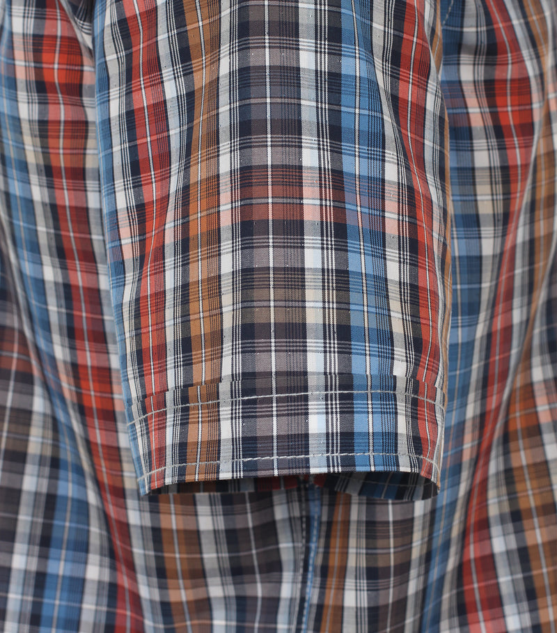 Short Sleeve Check Shirt - Tangarine
