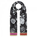 Twill Roses Scarf - Black