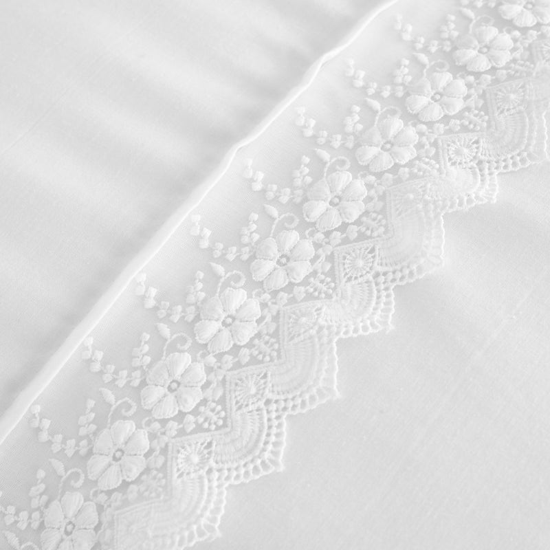 Delicate Lace Duvet Cover Set - White