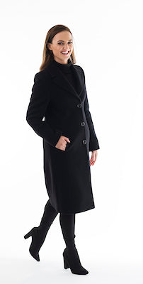 Rever Wool Coat - Black