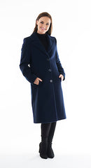 Rever Wool Coat - Navy