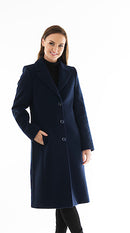 Rever Wool Coat - Navy
