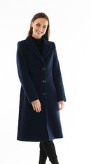 Rever Wool Coat - Navy