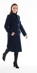 Rever Wool Coat - Navy