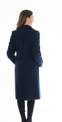 Rever Wool Coat - Navy