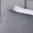 Cotton Sateen Satin Stripe Duvet Cover Set - Charcoal