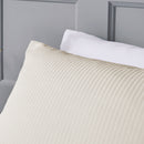 Cotton Sateen Satin Stripe Duvet Cover Set - Oyster