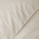 Cotton Sateen Satin Stripe Duvet Cover Set - Oyster