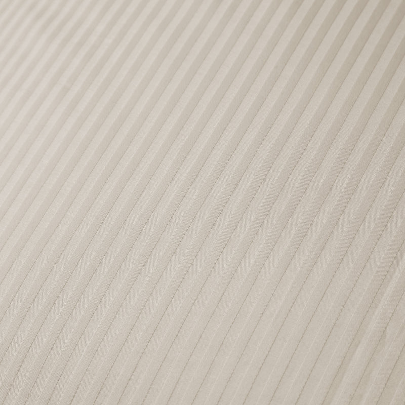 Cotton Sateen Satin Stripe Duvet Cover Set - Oyster