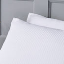 Cotton Sateen Satin Stripe Duvet Cover Set - White