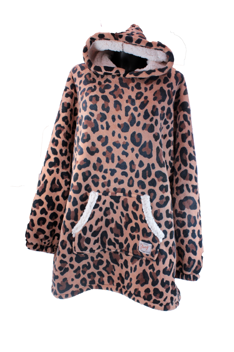 Ladies Joey Oversize Hoodie - Natural Leopard