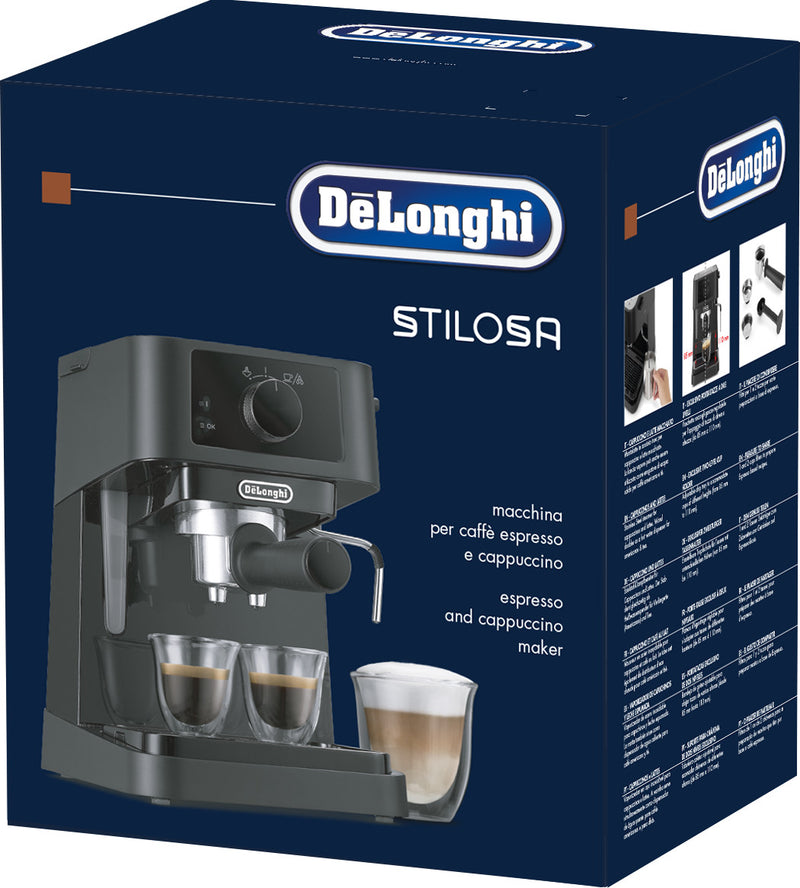 Traditional Pump Coffee Machine Black