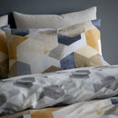 Hexagon Geometric Duvet Cover Set - Grey Ochre
