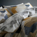 Hexagon Geometric Duvet Cover Set - Grey Ochre
