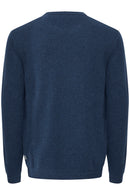 Vaughn Crew Neck Jumper - Ensign Blue Melange