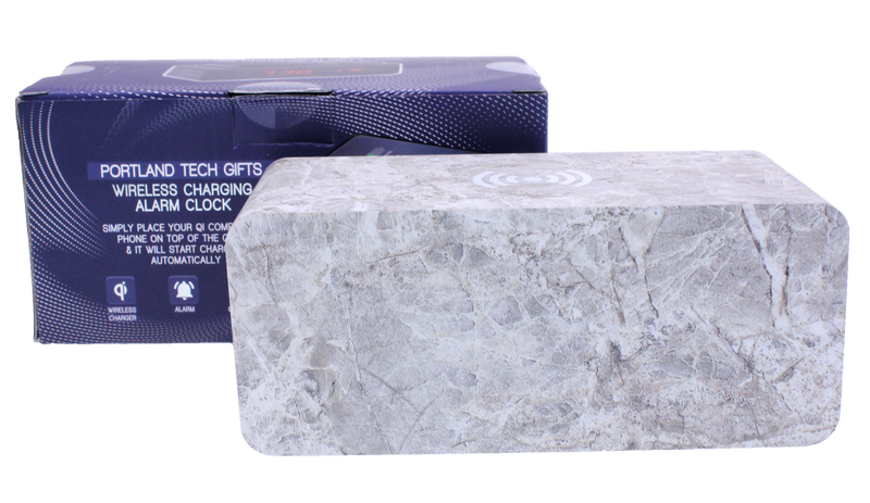 QI Wireless Charging Station Alarm Clock Marble