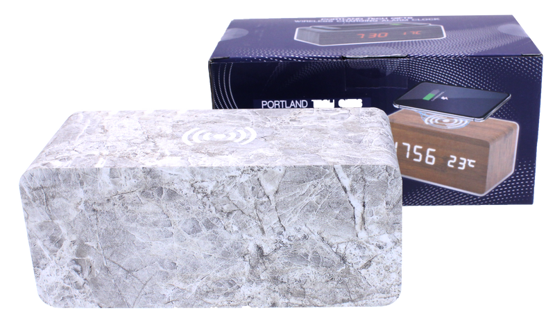QI Wireless Charging Station Alarm Clock Marble
