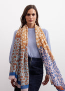Fur Print Pleated Scarf - Camel