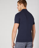 Short Sleeve 3 Button Polo Shirt - Navy1
