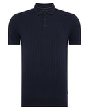 Short Sleeve 3 Button Polo Shirt - Navy1