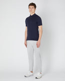 Short Sleeve 3 Button Polo Shirt - Navy1