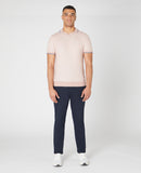 Open Collar Polo Shirt - Light Pink