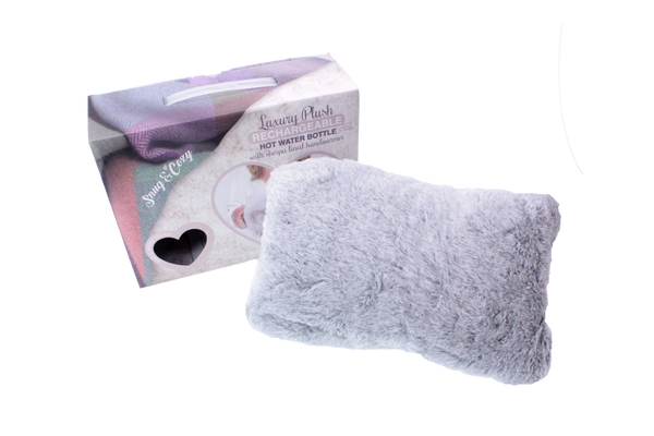 Luxury Plush Electric Hot Water Bottle - Black