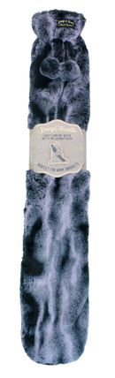 Long Plush Hot Water Bottle - Black