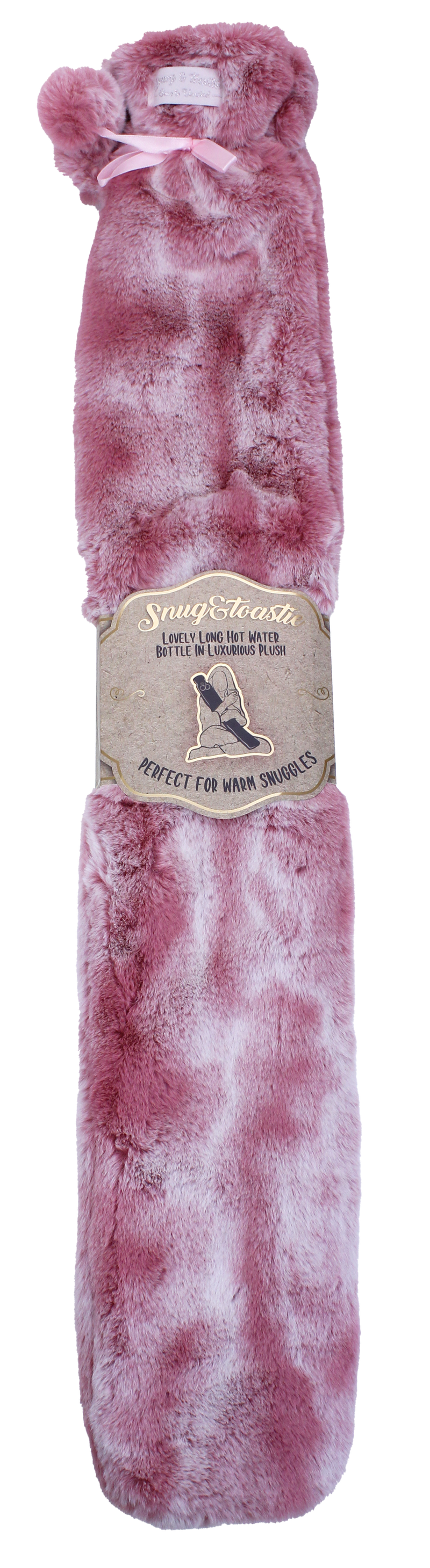 Long Plush Hot Water Bottle - Pink
