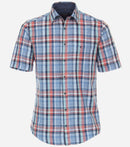 Casual Fit Button Down Check Shirt - Light Blue