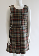 Tartan Pinafore - Brown/cream