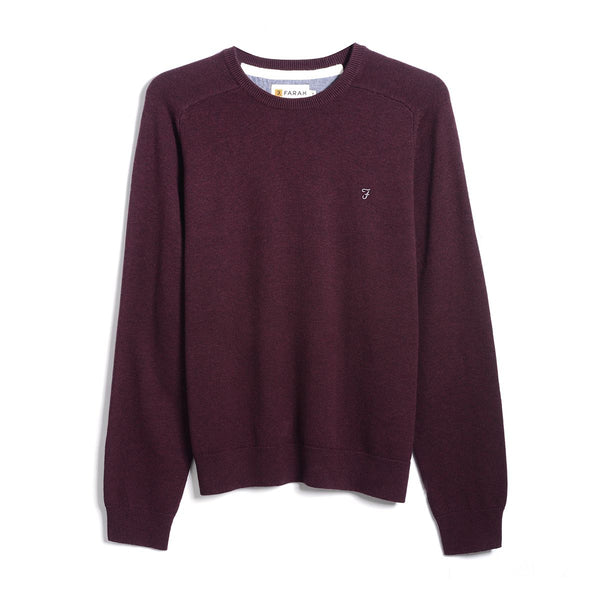 Round Neck Jumper - Oxblood Melange