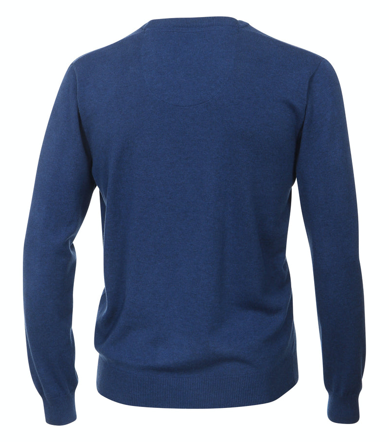 Plain V-Neck Jumper - Midnight Blue