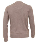 Plain V-Neck Jumper - Light Brown