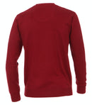 Plain V-Neck Jumper - Bright Red