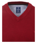 Plain V-Neck Jumper - Bright Red