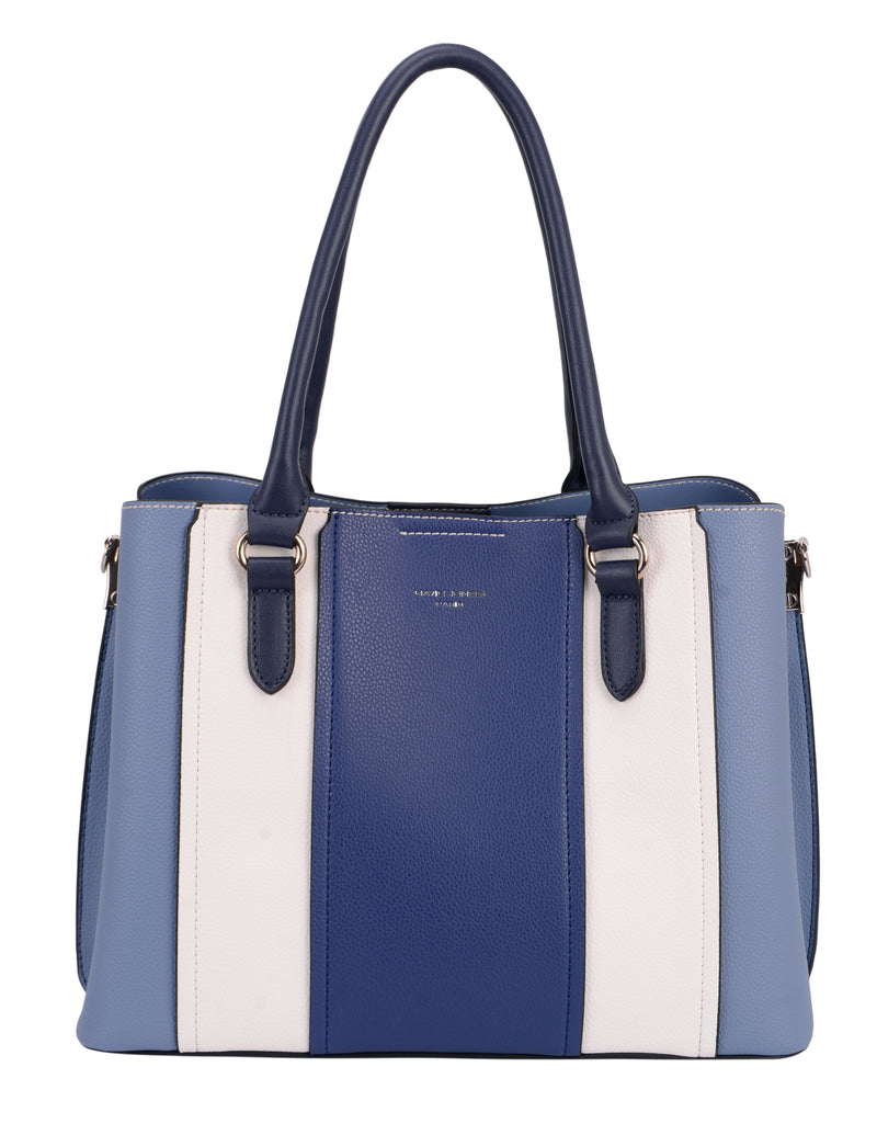 Triple Compartment Handbag - Blue
